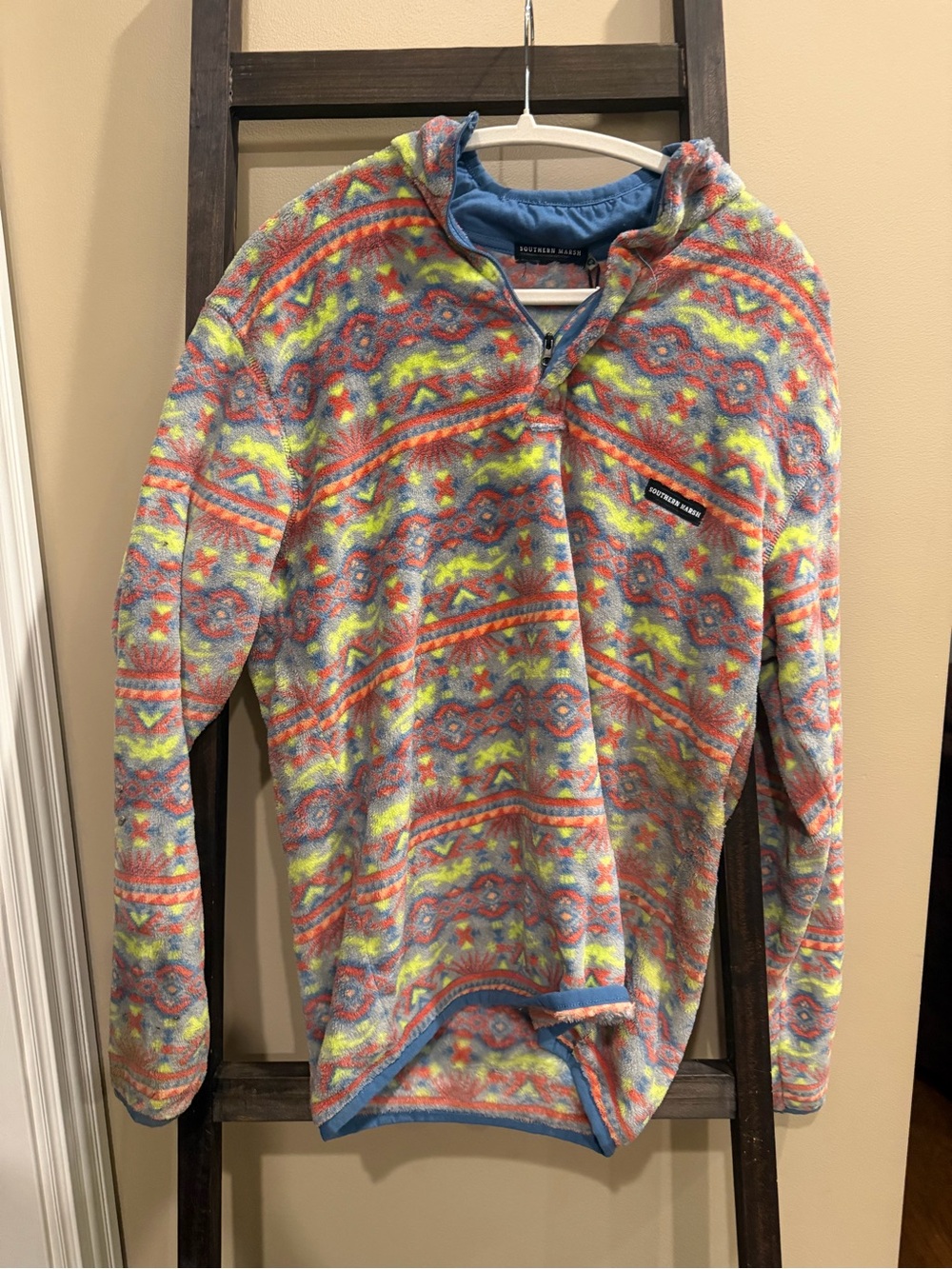 Southern Marsh Multicolor Patterned Quarter-Zip Fleece Pullover
